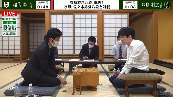 A級開幕戦は豊島将之九段が勝利 稲葉陽八段との関西勢対決制す 藤井聡太名人への挑戦へ好スタート／将棋・順位戦A級 1枚目