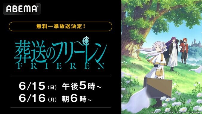 【写真・画像】アニメ『葬送のフリーレン』6月15日（日）、16日（月）に全話無料一挙放送決定！　1枚目