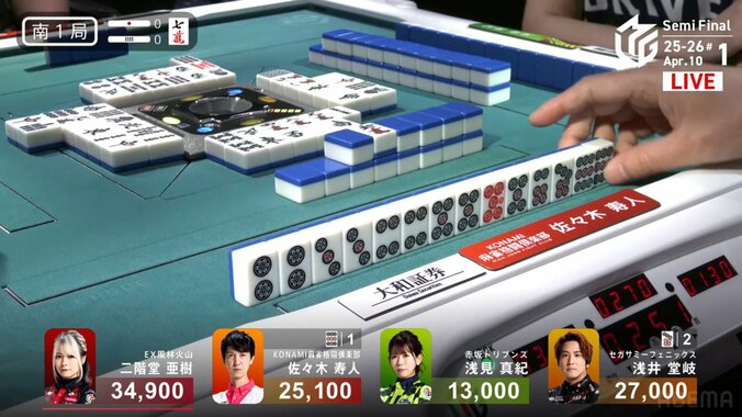 佐々木寿人、いとも簡単にアガる激アツの門前清一色