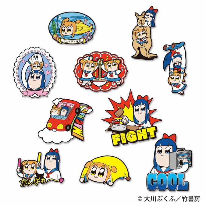 アニメ「ポプテピピック」ポプ子＆ピピ美がクッションや靴下に　カオスな作風がグッズでも 8枚目