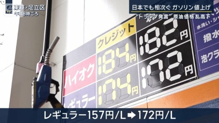 日本のガソリンも値上げ