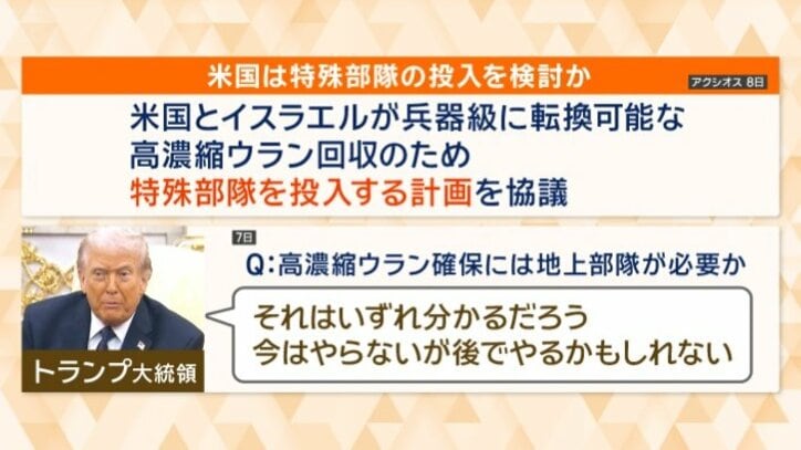 アメリカは特殊部隊の投入を検討か