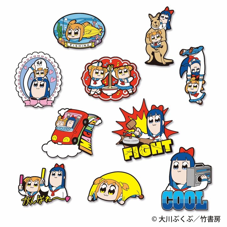 アニメ「ポプテピピック」ポプ子＆ピピ美がクッションや靴下に　カオスな作風がグッズでも