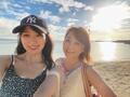  つちやかおり、次女と満喫した沖縄旅行の様子を公開「ビーチでのんびりと」 