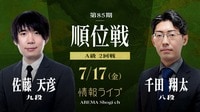 【情報LIVE】第85期 順位戦 A級 2回戦 佐藤天彦九段 対 千田翔太八段