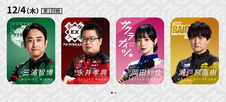 12月4日第1試合の出場選手