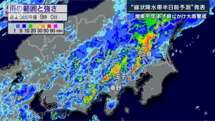 雨の範囲と強さ