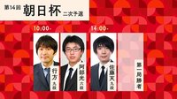 【独占!】朝日杯 二次予選 行方尚史九段－阿部光瑠六段/佐藤天彦九段－第１局勝者