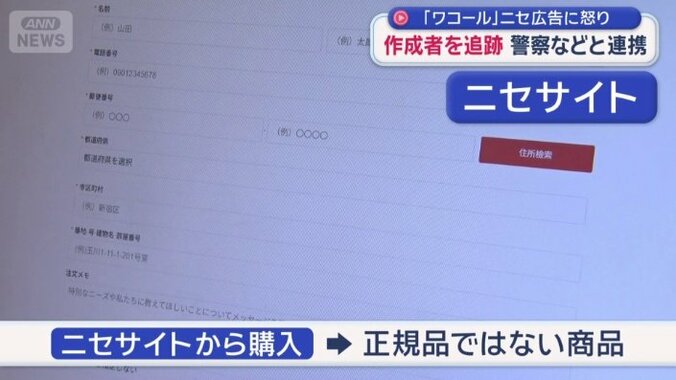 ニセサイトで購入すると…