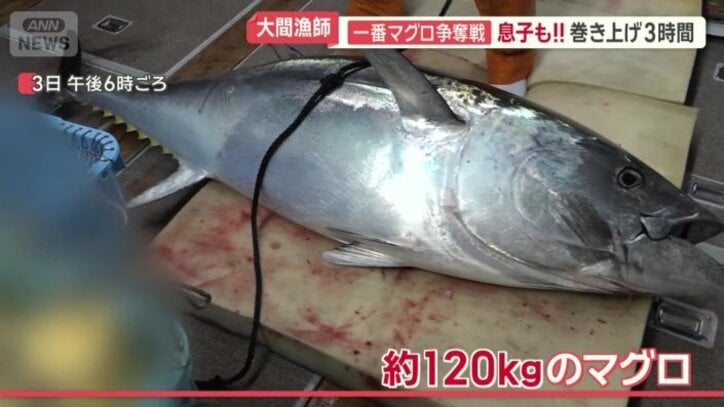 120キロほどのマグロ