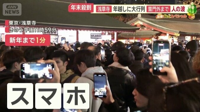 スマホを掲げる人たち