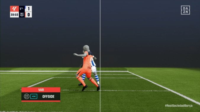 「流石にふざけすぎ」“微妙すぎるオフサイド”の判定CGにネット騒然！バルサのゴール取り消し「踵が0.1ミリ出てる」「こんなのありかよ」 5枚目