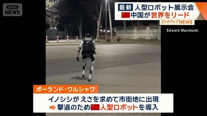 撃退するために人型ロボットを導入