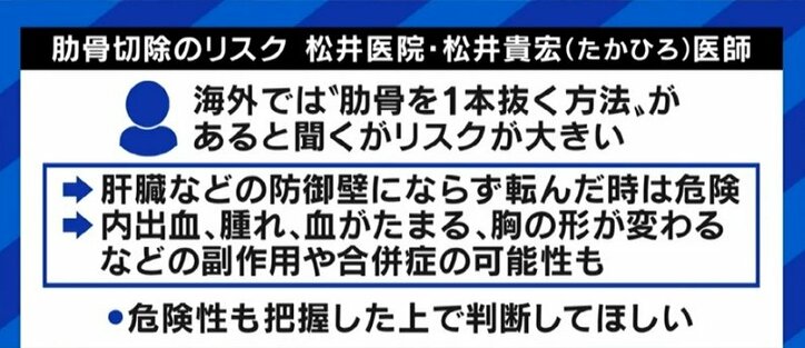"肋骨を除去する手術"に美容外科医「転んだ際に危険」なぜ過度な細さを求める？元アイドル「インスタにあげる写真は全て加工している」