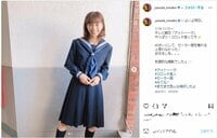 安田美沙子の清楚なセーラー服を着こなす姿に「惚れてまうわ」「通学しても大丈夫」とファン悶絶