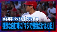 【映像】大谷翔平、自打球で絶叫&悶絶