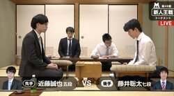 藤井聡太七段、最後の若手棋戦でベスト4入りなるか　近藤誠也五段と対局中／将棋・新人王戦準々決勝