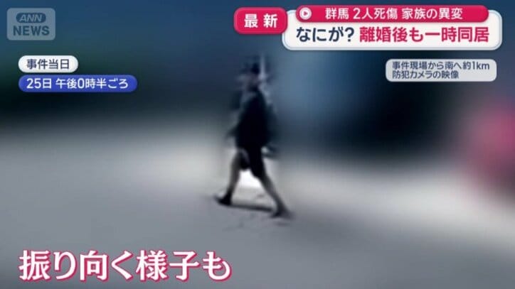 背後を警戒し振り向く様子も