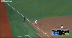 ウソだろ… 守備に期待してなくてゴメンね！まさかの横っ飛び→“超絶スローイング”が炸裂した瞬間　ドジャース“強打の三塁手”のガッツ系ファインプレーにスタジアム騒然