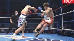 「と、飛んだ！」ロープ際に吹っ飛ぶ衝撃KOに場内どよめき 「浮かび上がりました」放送席もあ然