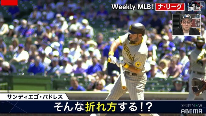 なぜそこから折れる？バットがグリップ部分で“複雑骨折”「バットの強度が」とファンも疑問視 1枚目