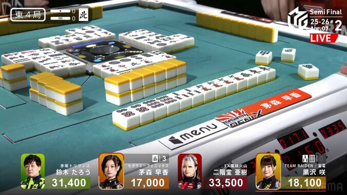 回し打ちから一転、強気の無筋！茅森早香が冴えまくった一発ツモ