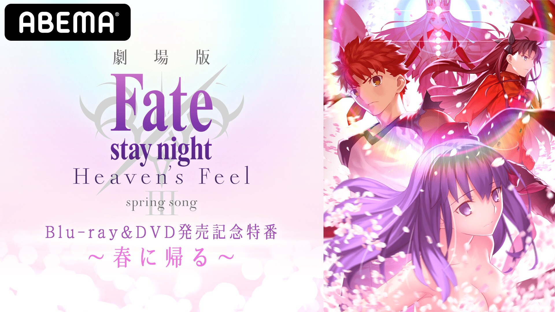 メインキャスト陣が勢揃い 特番 劇場版 Fate Stay Night Heaven S Feel Abemaで独占配信 ニュース Abema Times