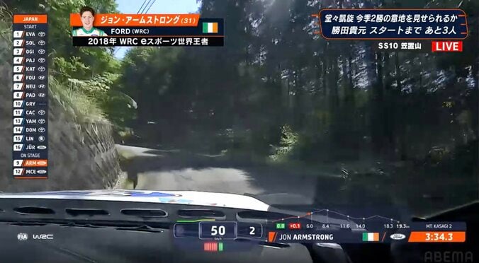 ラリージャパン、日本の山道を120km/h超で疾走するド迫力光景に「ギリギリ側溝…」「タイヤ入っちゃってるんじゃ」驚きの声 3枚目