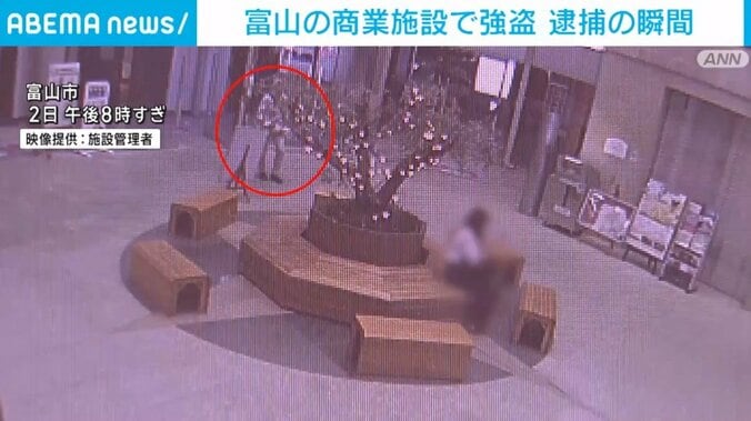 【写真・画像】商業施設で強盗→逃走の男 カメラが捉えた逮捕の瞬間 富山市　1枚目