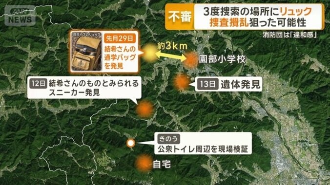 先月29日にリュック発見