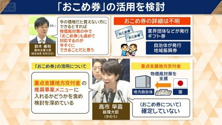 「おこめ券」の活用を検討