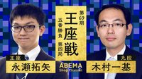 第69期 王座戦 五番勝負 第四局 永瀬拓矢王座 対 木村一基九段