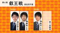 第6期叡王戦 段位別予選 田中悠一五段－藤森哲也五段/黒沢怜生五段－第1局勝者