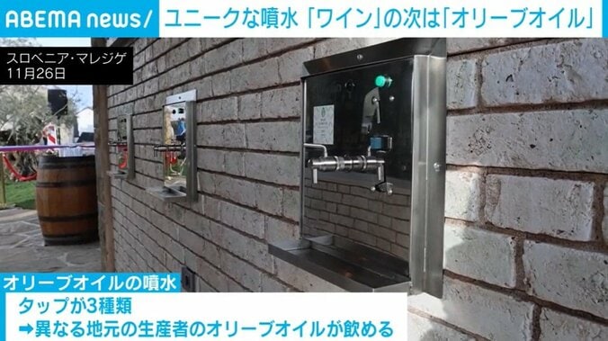 オリーブオイルの噴水