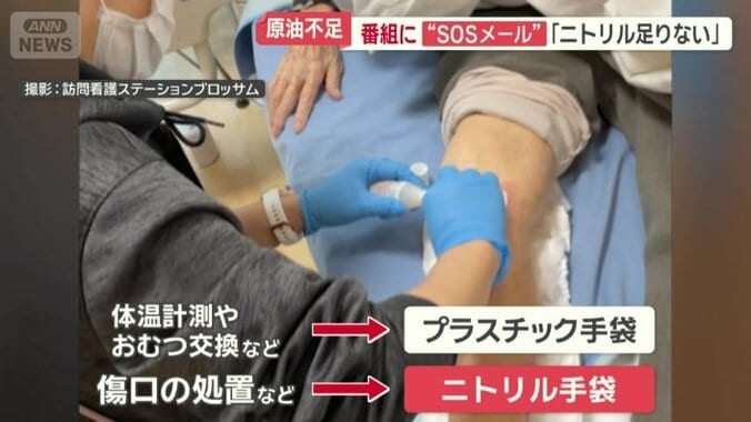 傷口の処置などはやりやすいニトリル手袋