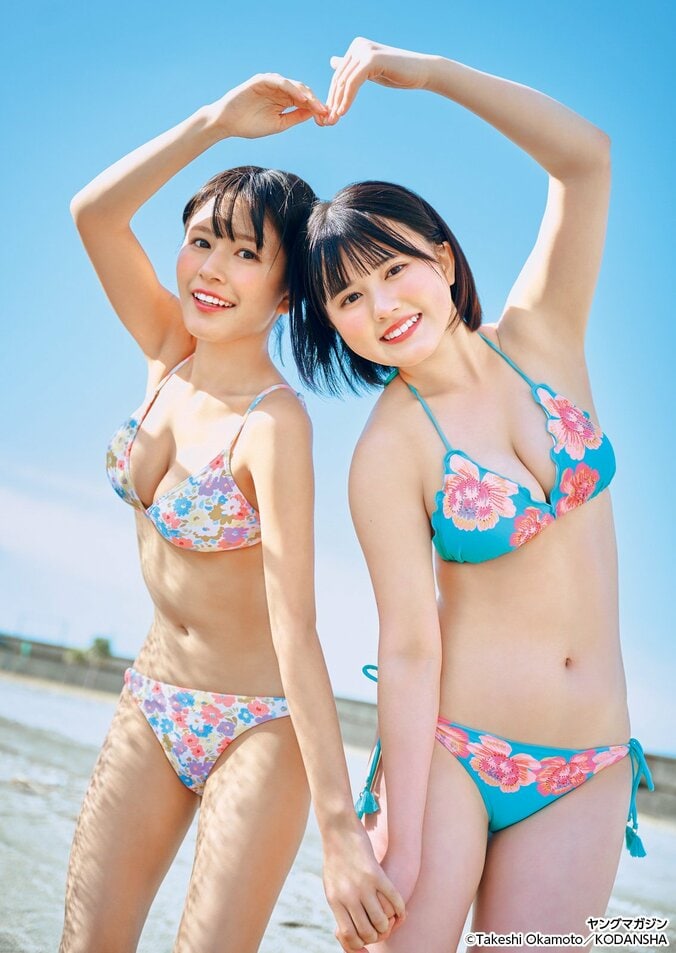 “高校のクラスメイト”夏芽すず＆池田レイラ、デジタル写真集から未公開カット披露  『ヤンマガ』巻中グラビア 1枚目
