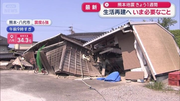 震度6強を観測した八代市
