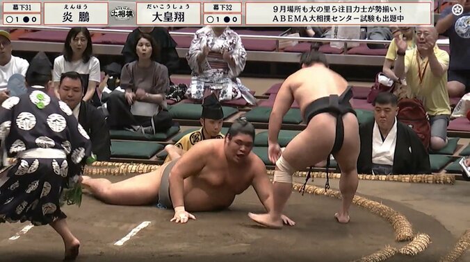 見事なずぶねりで白星の炎鵬