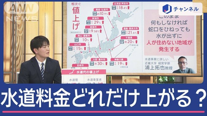 千葉で水道代2割値上げへ 　全国各地に“値上げの波” 節水も一因に？ 1枚目