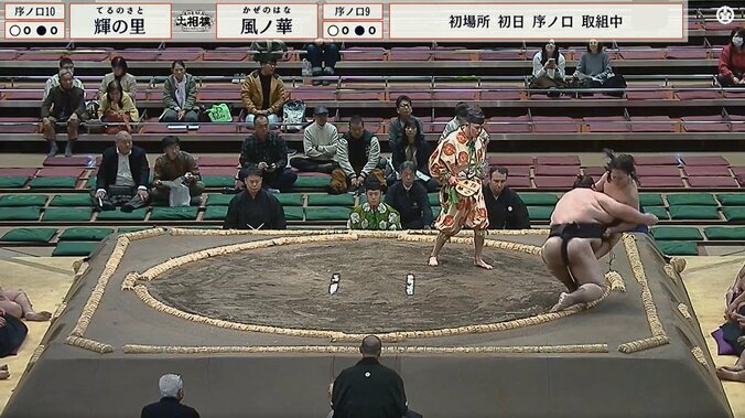 白星直前、輝の里が