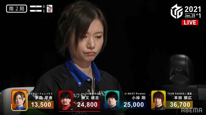 “字に書いた”ような「ω」茅森早香、渾身リーチに実況「口角が上がってる！」にファンも爆笑／麻雀・Mリーグ 1枚目