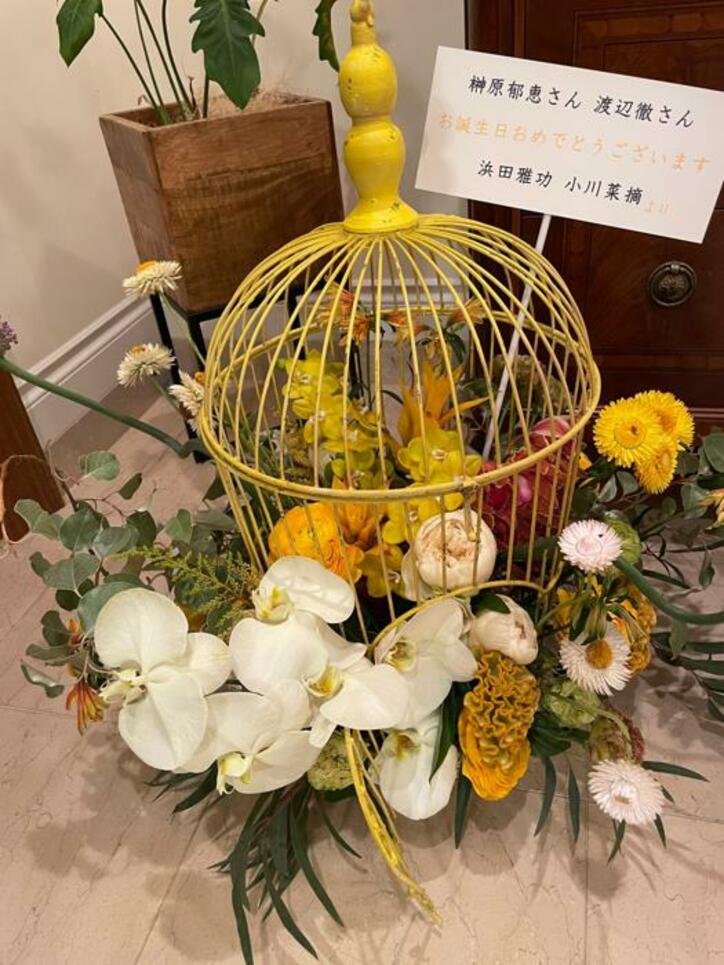  渡辺徹、浜田雅功＆小川菜摘夫婦からの贈り物に感激「素敵な花が届いた」 