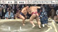 【映像】白熱の取組は高安に軍配 行司と接触のアクシデントも