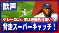 【映像】スタジアム騒然の背走キャッチ!ゲレーロJr.は守備もうまい!