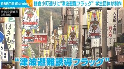 「津波が来るんだと再認識して楽しんで」鎌倉を代表する観光名所・小町通りに“津波避難フラッグ”設置 被災地の声を地元の防災に 防災普及学生団体『玄海』を取材 
