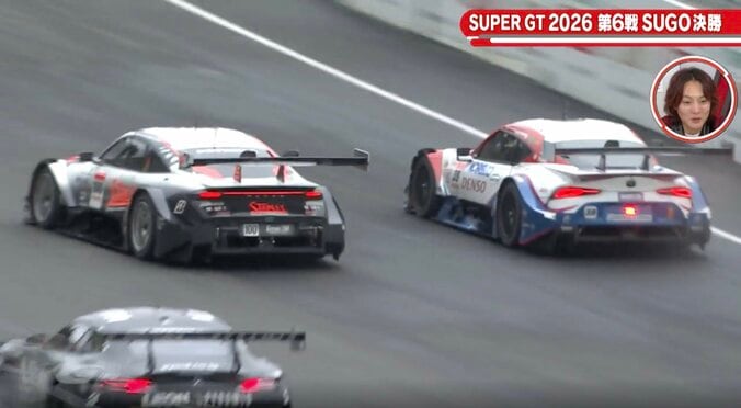 「壁ギリギリすご」驚速スープラ、ホンダぶち抜きの“超接近戦”に衝撃 10位→2位へ浮上「これはアツイ」ファン驚き 2枚目