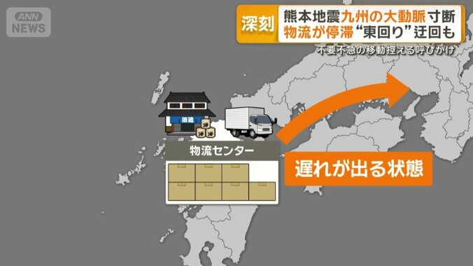 他の地域に運ぶ荷物も遅れが発生