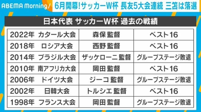 日本代表の過去の成績