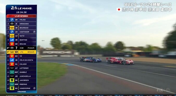 元F1ドライバーが「飛び込んできた！」 激走トヨタ、キャデラックぶち抜く“大胆な動き”に「耐久レースの走り方じゃない」驚きの声 3枚目