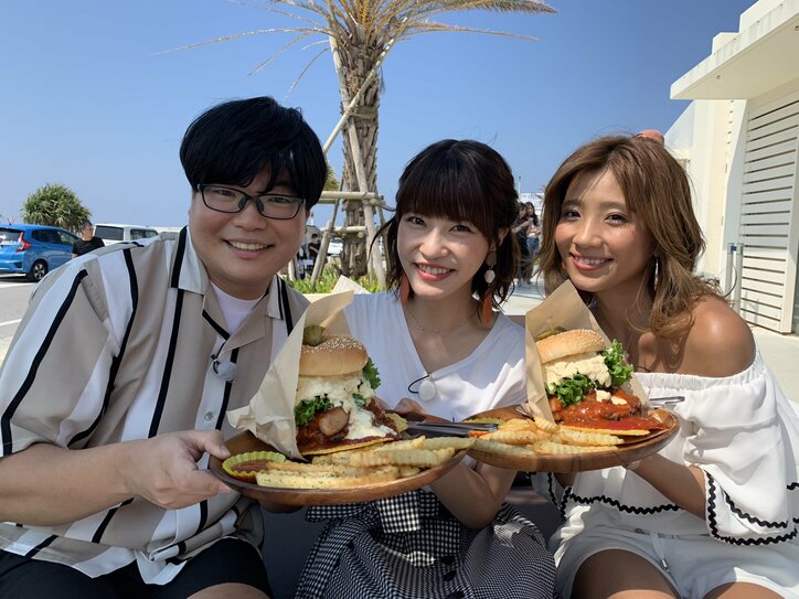 岸明日香＆葉月あやが悩殺水着姿を披露で、ダイアン＆ライス大興奮！『芸能人有給トラベル～沖縄で全力！ウチトケ癒し旅！～』